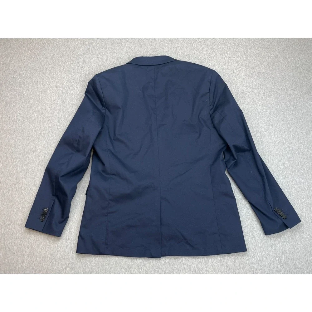 Banana Republic Blazer Mens 42R Navy Blue Cotton Blend Stretch Slim Fit 2-Button